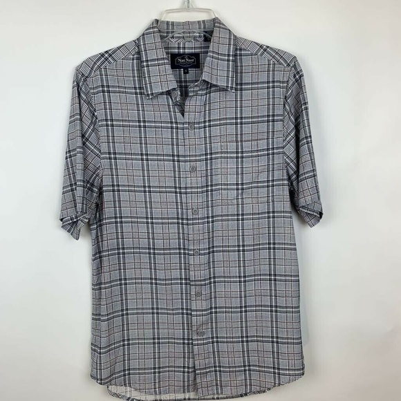 Nat Nast Other - Nat Nast Mens Button-Front Shirt Gray Blue Small